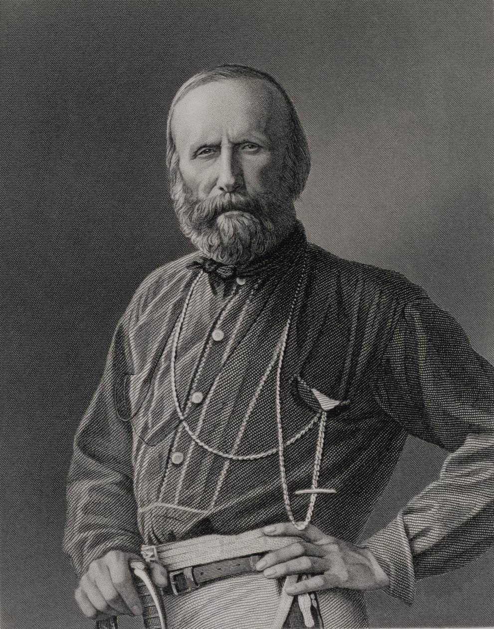 Portret van Giuseppe Garibaldi (1807-82) gegraveerd door William Holl (1807-71) naar een foto, uitgegeven door William Mackenzie door Unbekannt Unbekannt