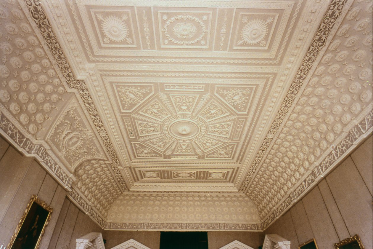 Saloon plafond, Claydon House, Buckinghamshire, ca. 1768 door Unbekannt Unbekannt
