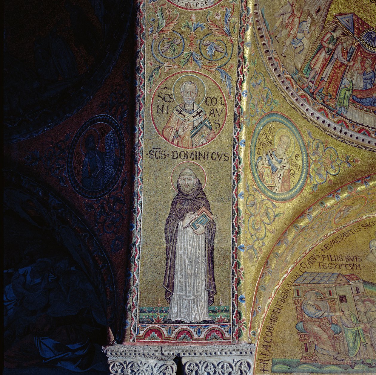 St. Dominicus en St. Nicolaas, mozaïek in het atrium van de San Marco Basiliek door Unbekannt Unbekannt