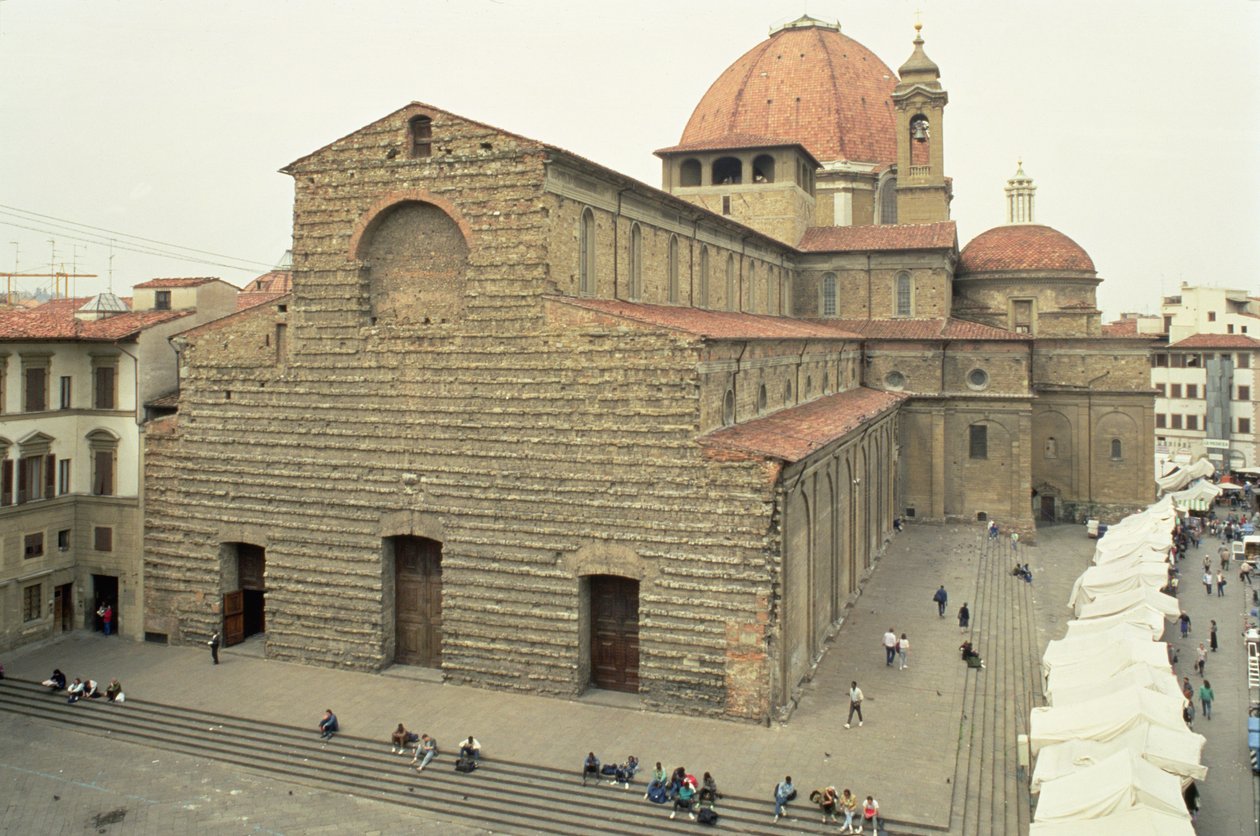 De kerk en basiliek van San Lorenzo, Florence door Unbekannt Unbekannt