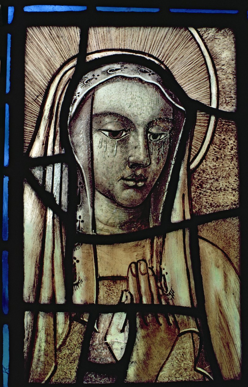 Het hoofd van de Maagd Maria (gerestaureerd) door Unbekannt Unbekannt