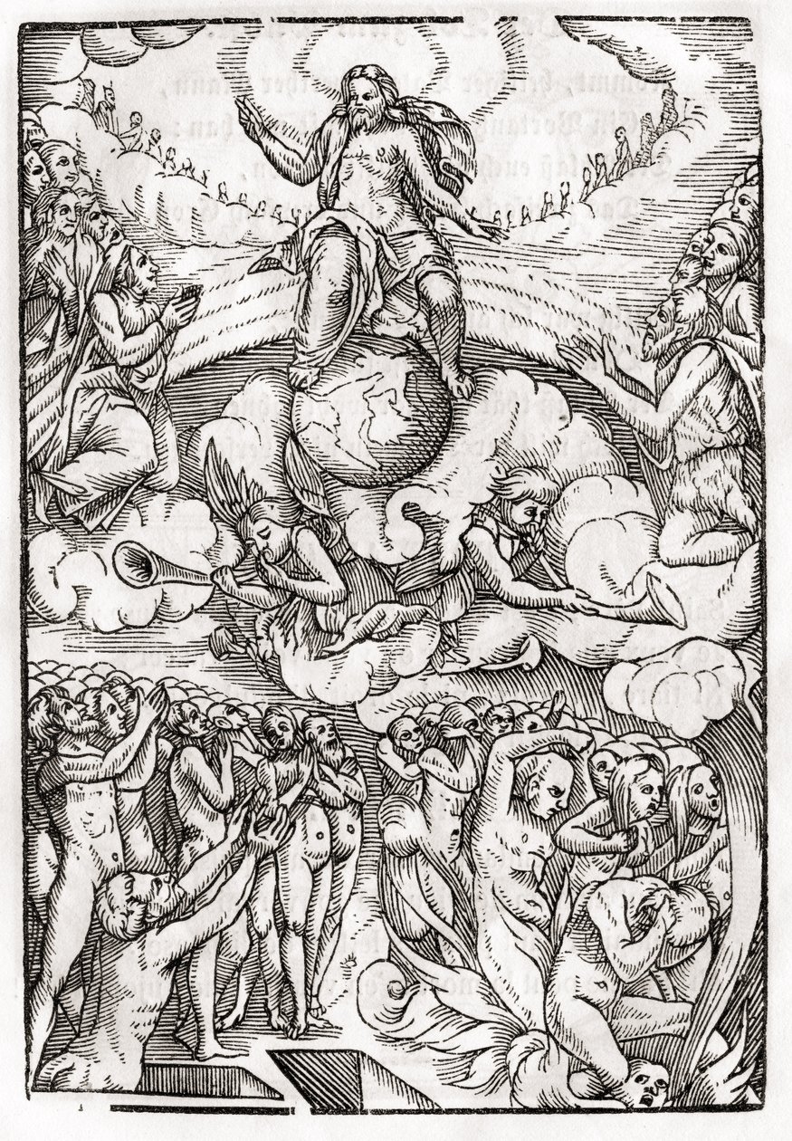 Het Laatste Oordeel, gebaseerd op een houtsnede door Hans Holbein de Jongere, uit 