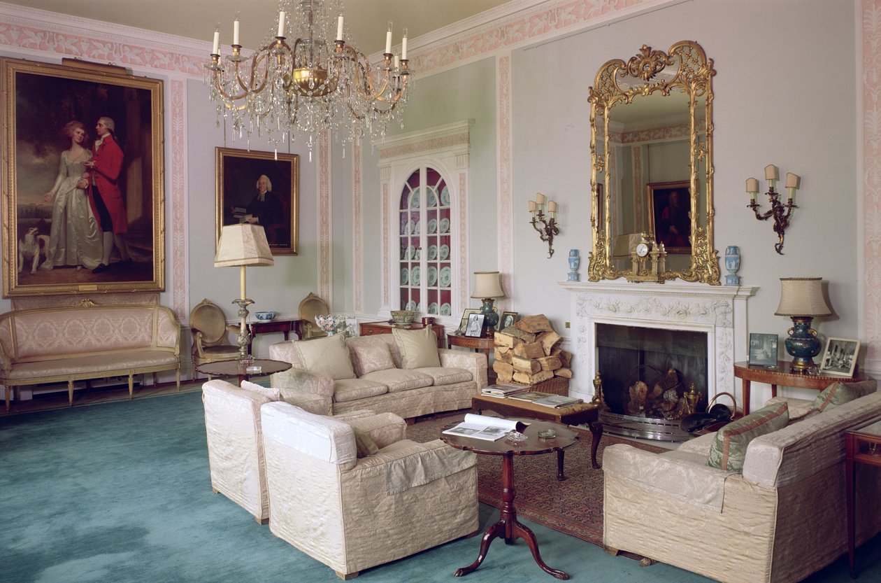 De Muziekkamer, Sledmere House, Yorkshire door Unbekannt Unbekannt