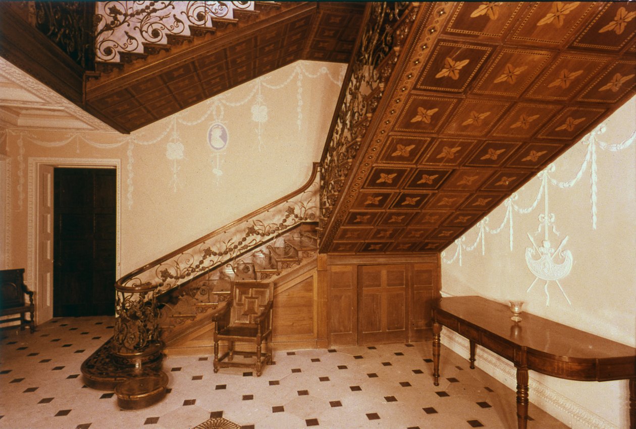 De trap, Claydon House, Buckinghamshire, midden 18e eeuw door Unbekannt Unbekannt