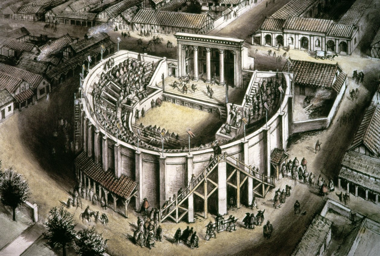 Theaterreconstructie, Romeins, 2e eeuw door Unbekannt Unbekannt