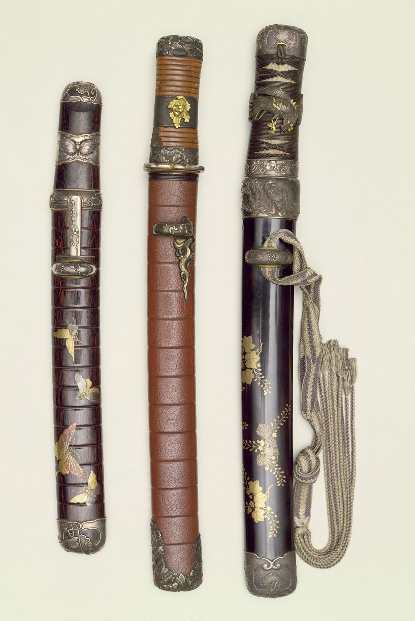 Drie Aikichi Tanto (zwaarden) uit de Meiji periode, laat 19e eeuw door Unbekannt Unbekannt