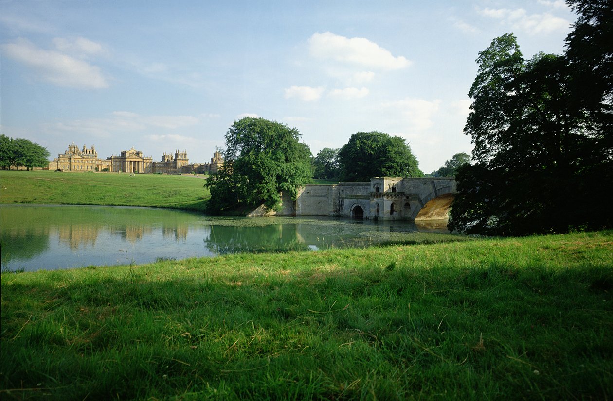 Uitzicht vanaf het meer, Blenheim Palace, Oxfordshire door Unbekannt Unbekannt