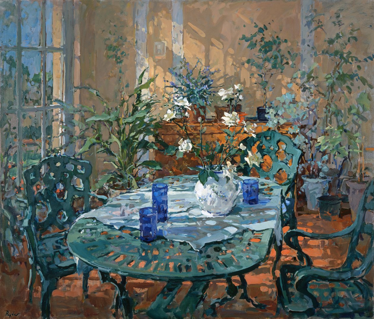 Serre met Blauw Glas door Unbekannt Unbekannt