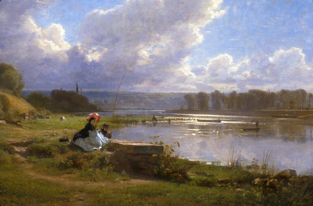 Loire Atlantique N* 094 - Nantes/Musee des Beaux Arts - "Aan de waterkant in de omgeving van Parijs" - door François Louis Français door Unbekannt Unbekannt