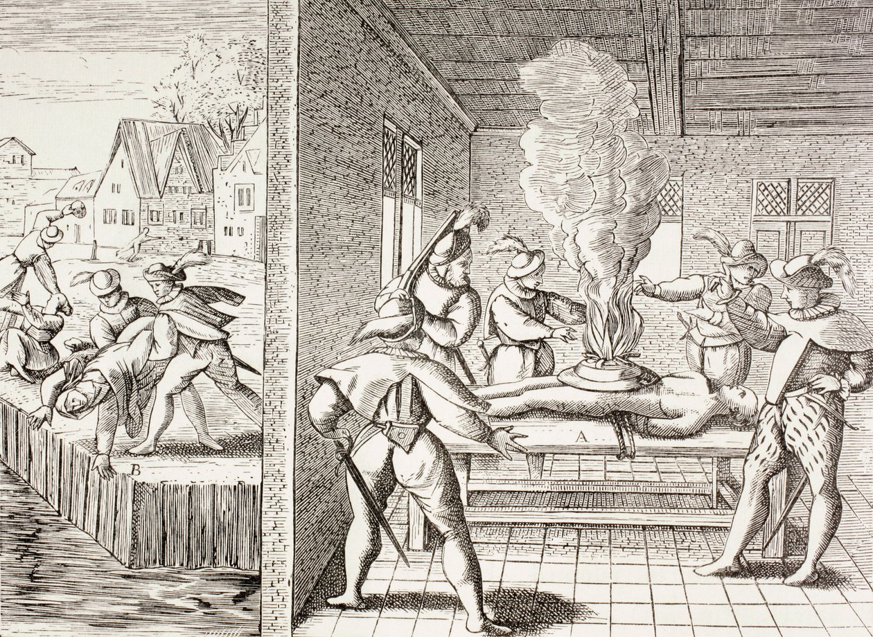 16e-eeuwse propaganda die het geweld van de Geuzen tegen de katholieken illustreert, uit 