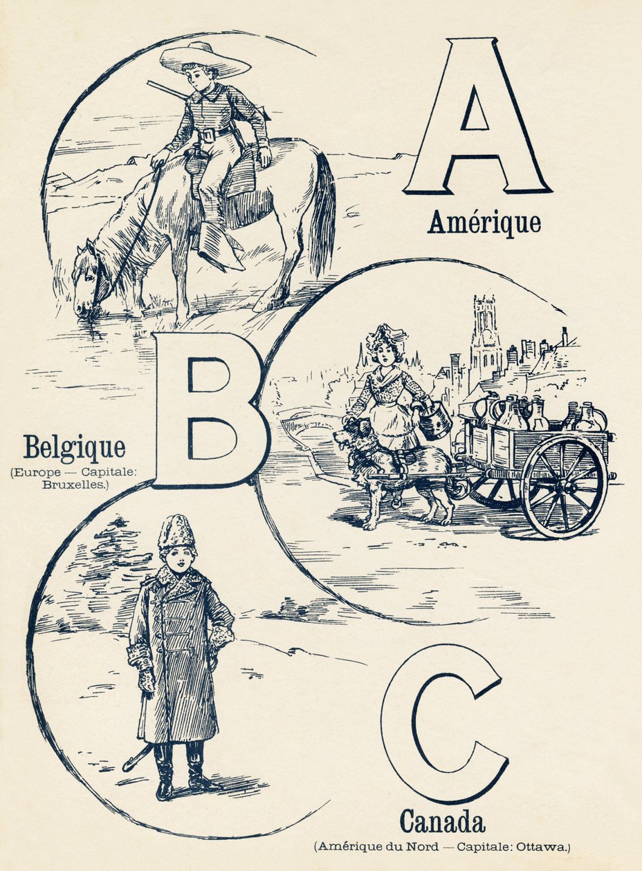 A B C - Amerika, België, Canada - ABC des deux mondes, Emile Guerin, Parijs, circa 1900 door Unbekannt