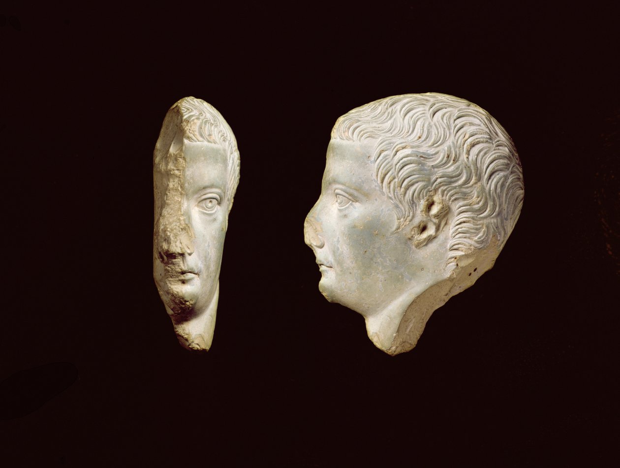 Een reliëf profielportret van keizer Tiberius (14-37) 1e eeuw door Unbekannt