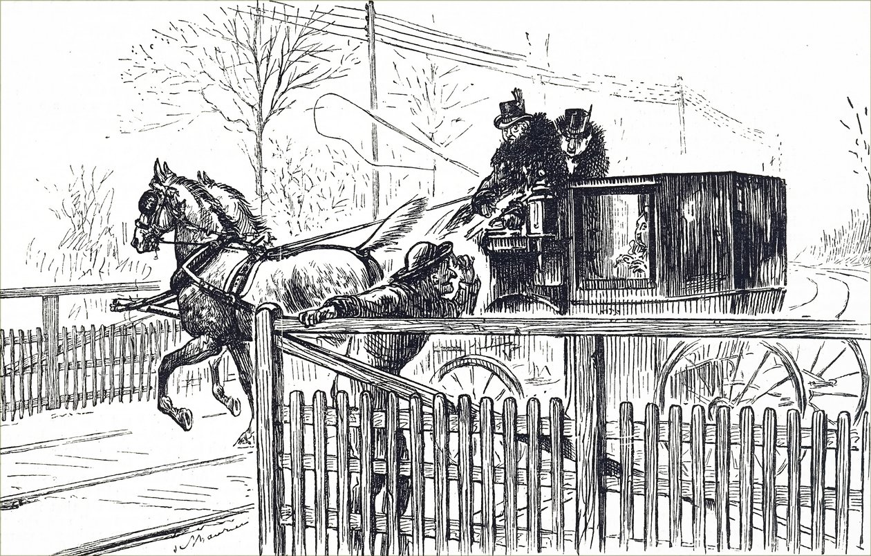 Een paard en wagen rijden door de straten van Londen door Unbekannter Künstler