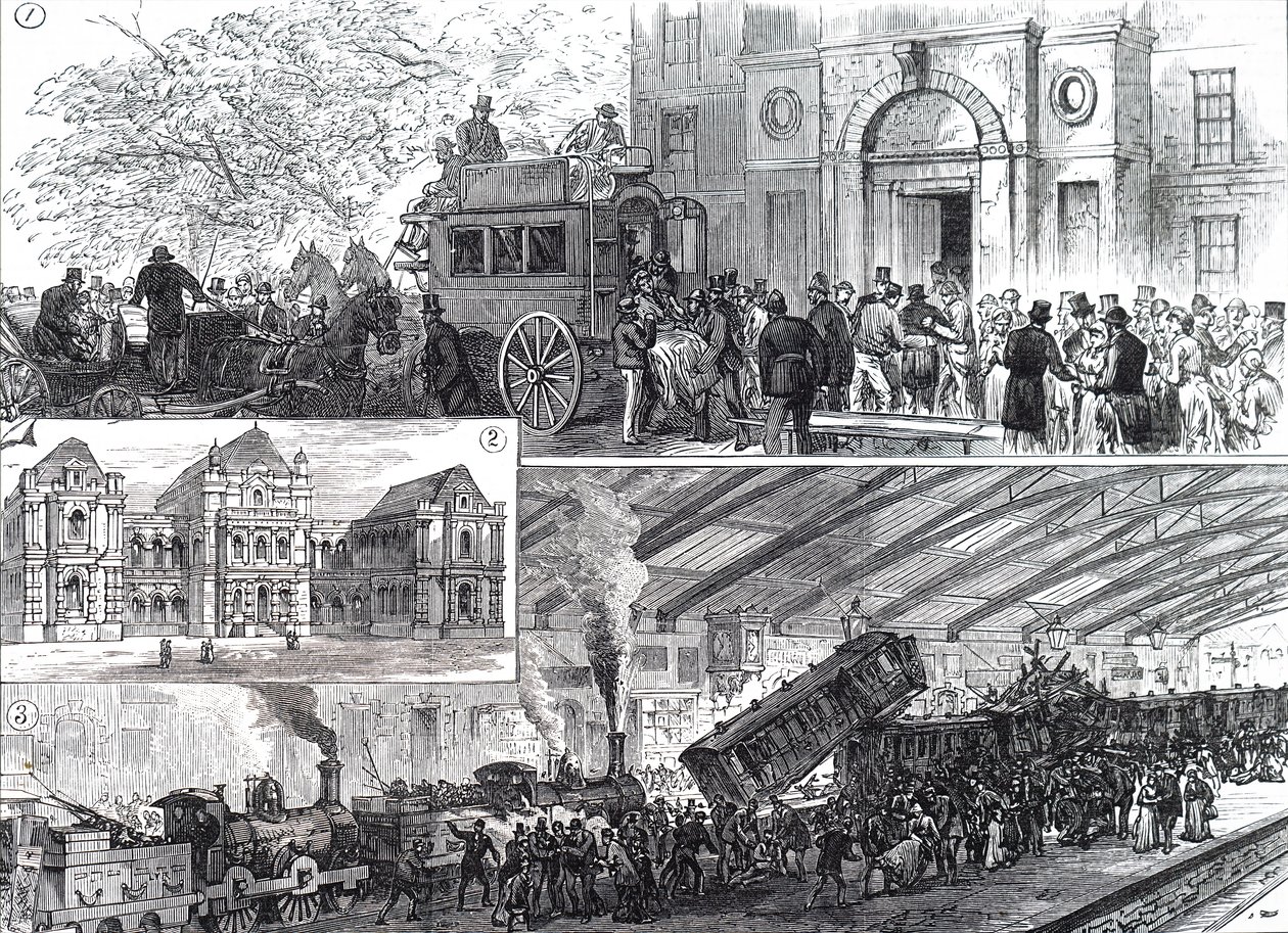 Een treinongeluk bij Blackburn Station door Unbekannt