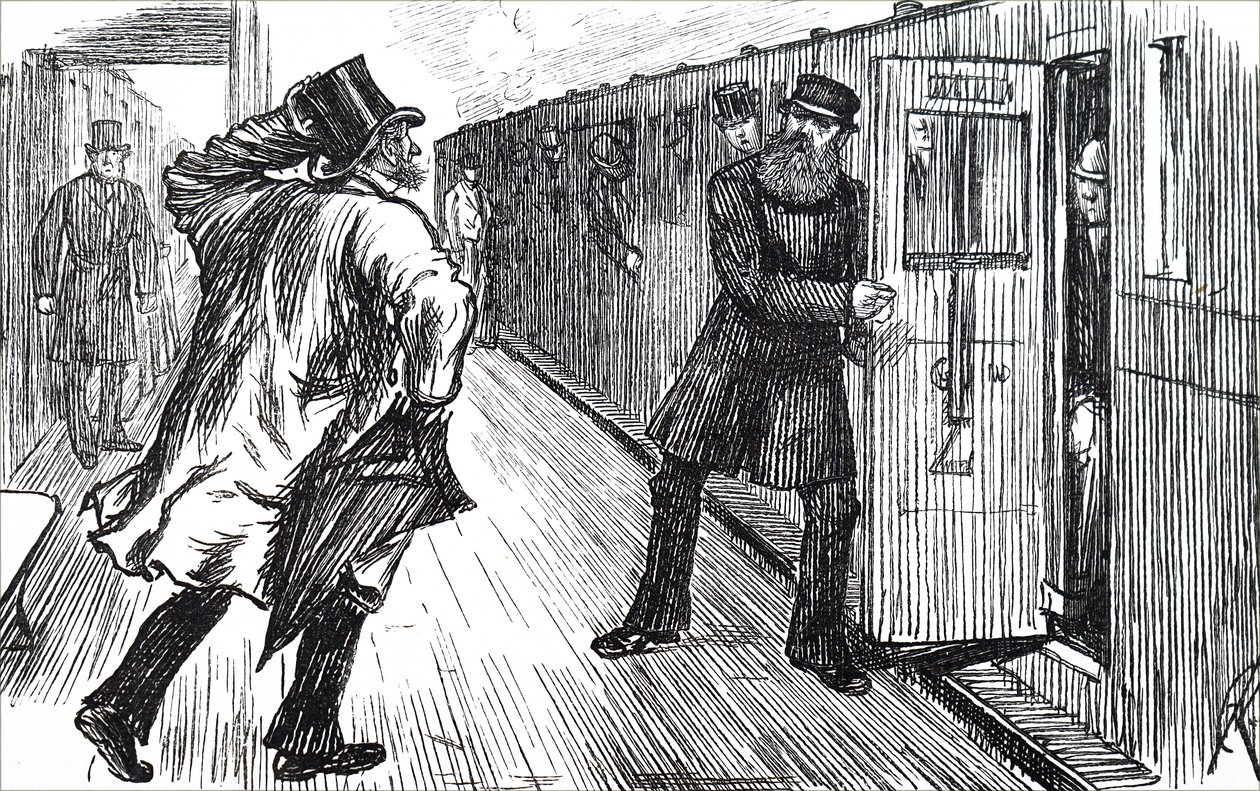 Een treinwachter door Unbekannt
