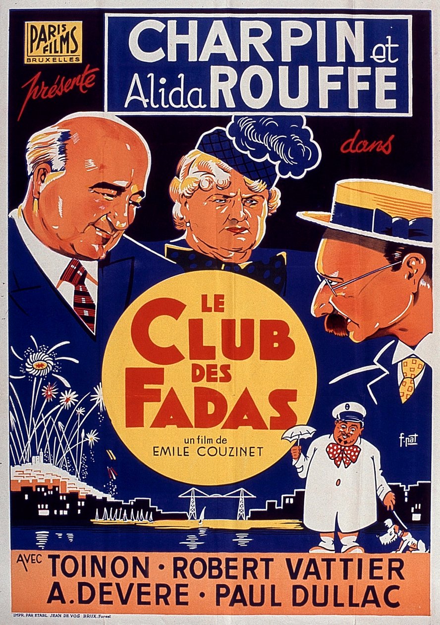 Poster van de film Le Club des fadas met Fernand Charpin en Alida Rouffe 1939 door Unbekannt