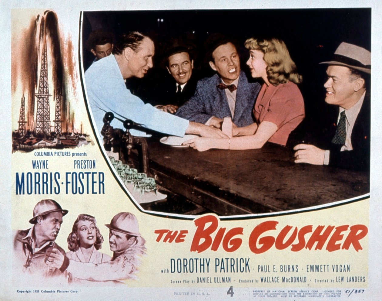 Poster van de film The big Gusher met Wayne Morris en Preston Foster 1951 door Unbekannt