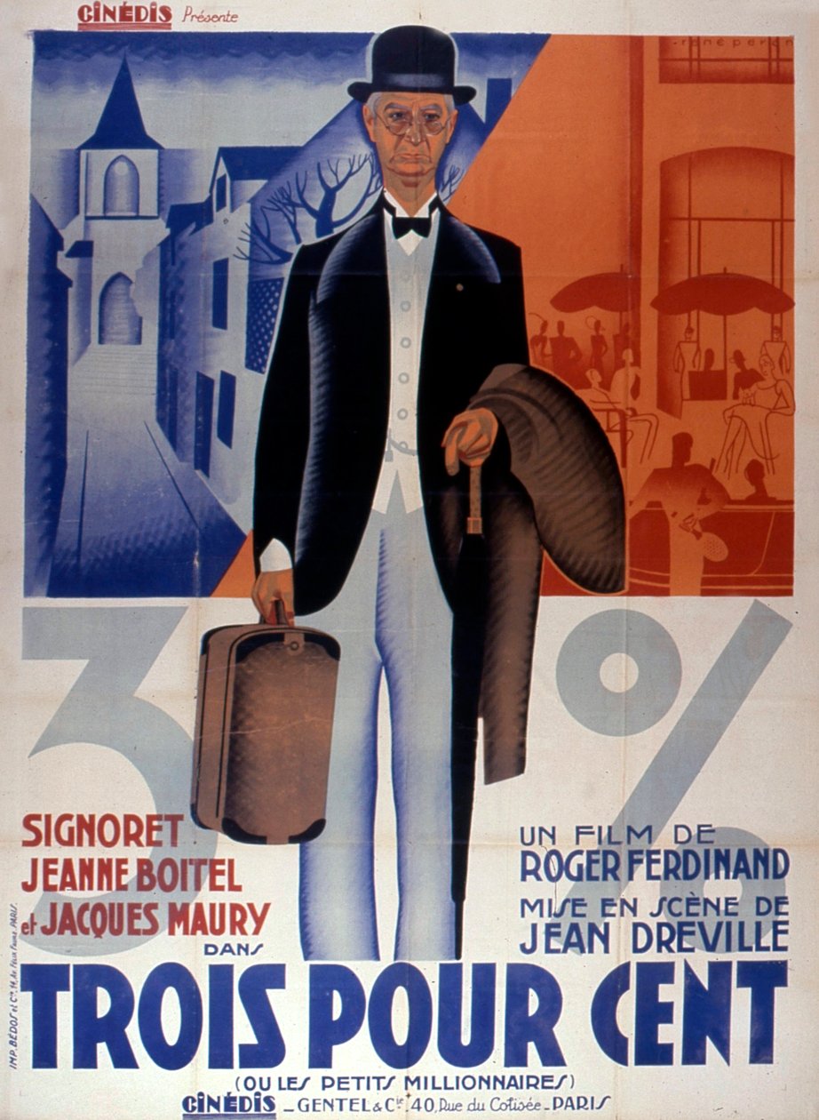 Affiche van de film Trois pour cent van Jean Dréville 1933 door Unbekannt