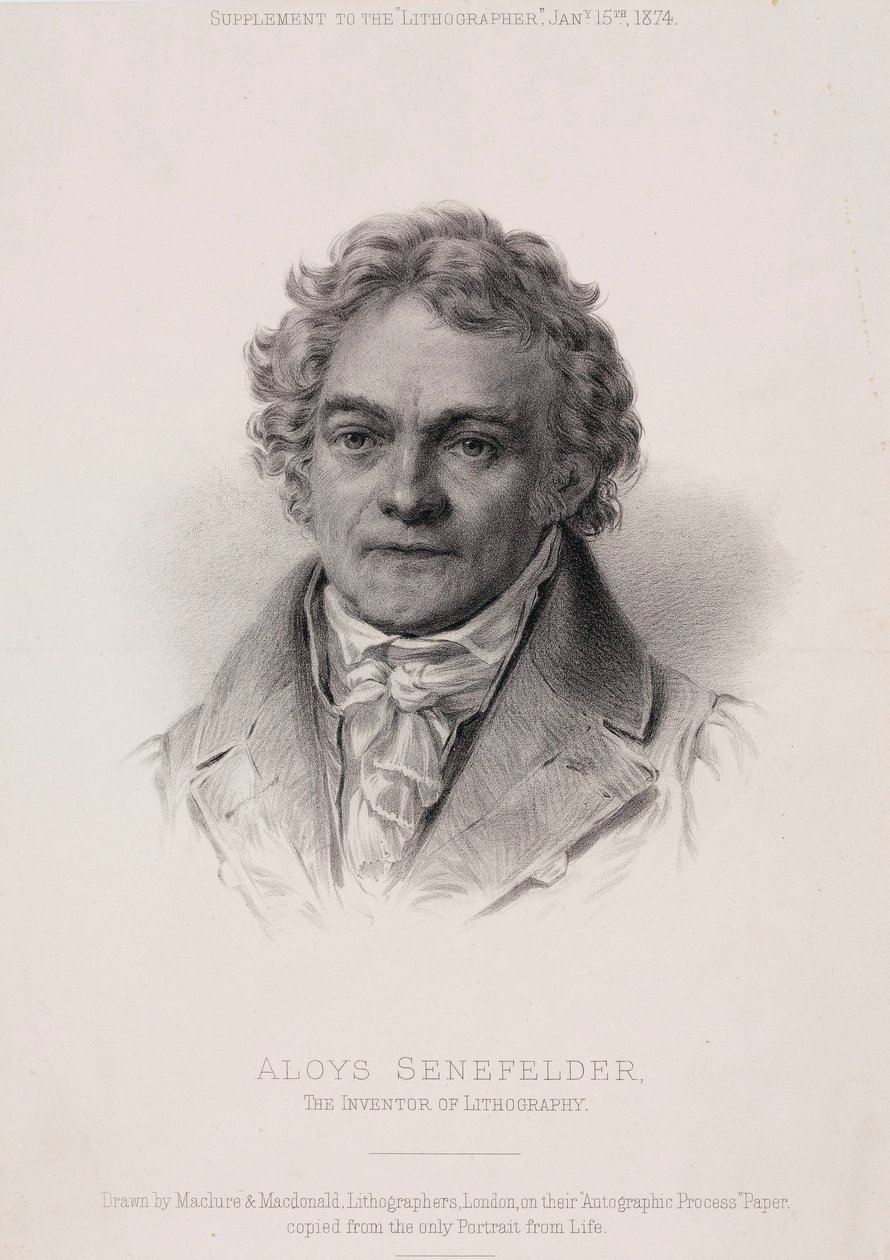 Alois Senefelder, Duitse uitvinder van lithografie, c1810 door Unbekannt