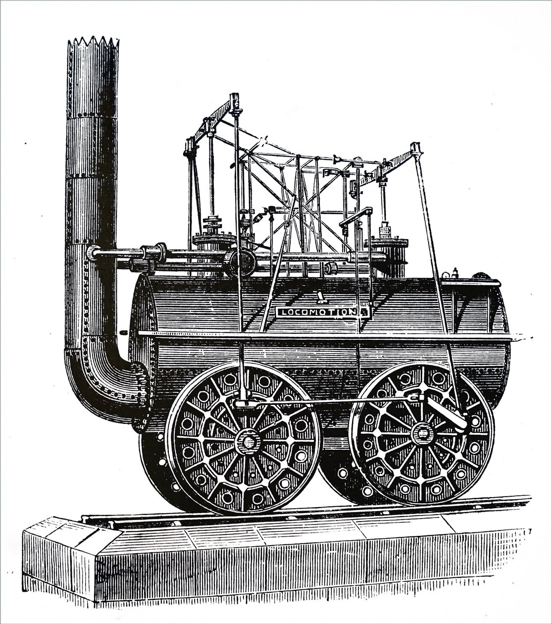 Een locomotief gebouwd door George Stephenson door Unbekannt