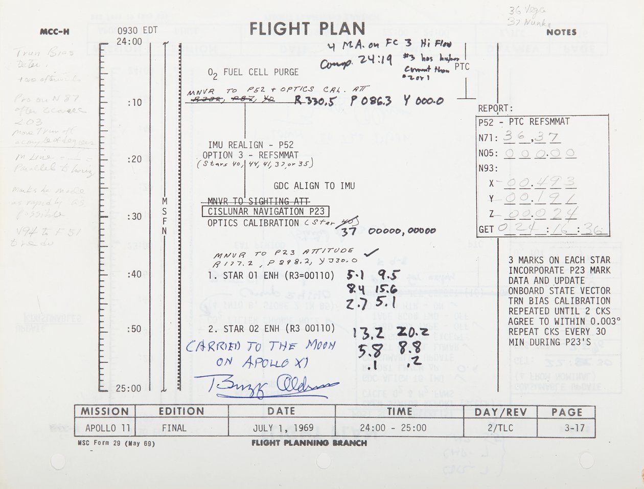 Apollo 11 Vluchtplan, pp 3-17/3-18. NASA/MSC door Unbekannt