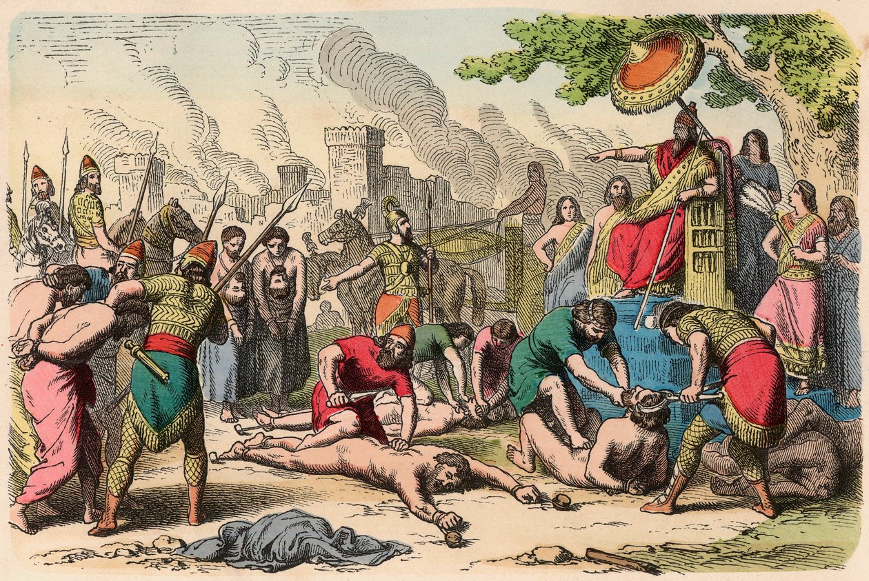 Assyriërs: De marteling en executie van krijgsgevangenen door Unbekannt