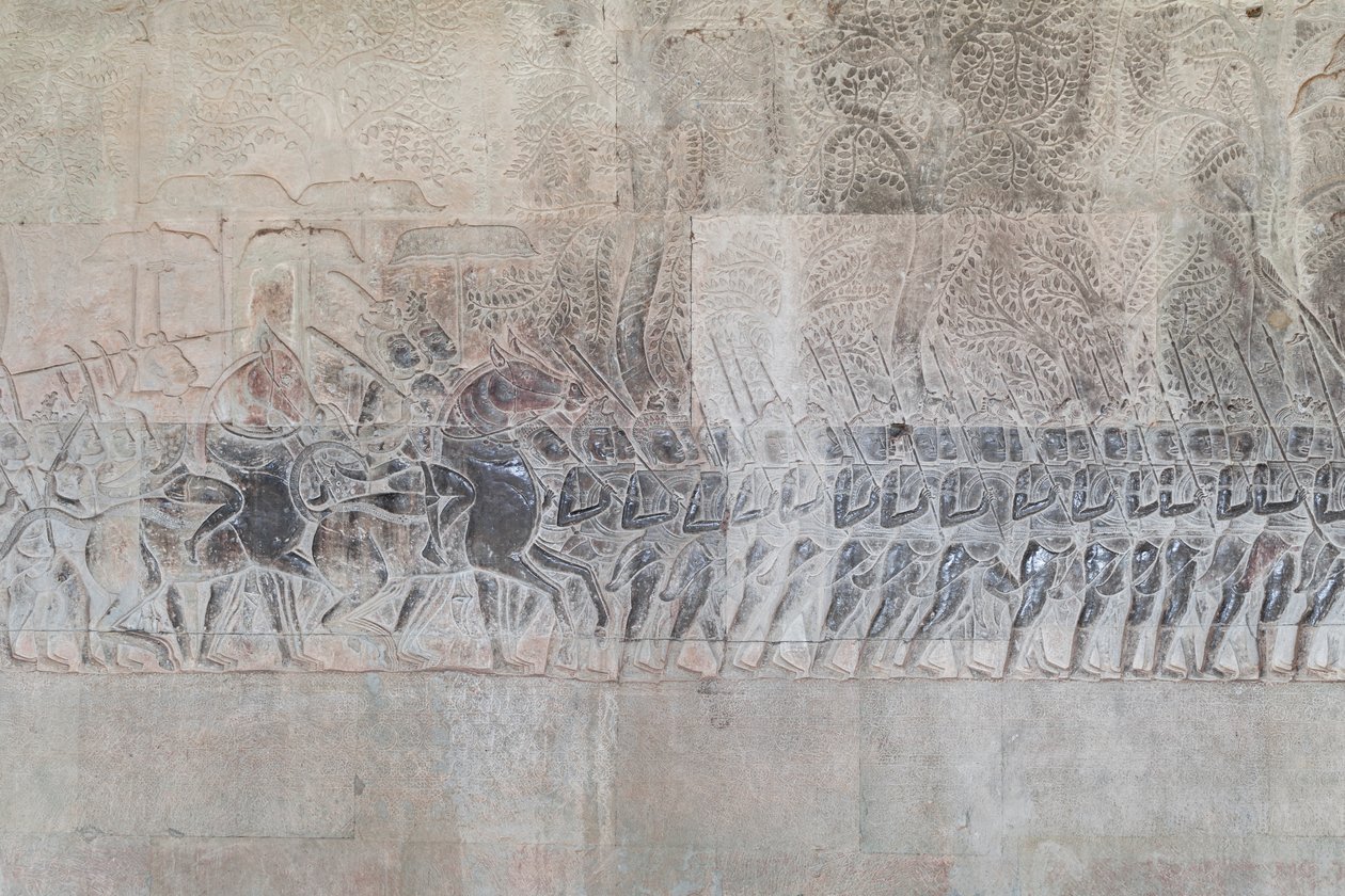 Bas-reliëfs in de zuidelijke galerij van Angkor Wat, Cambodja door Unbekannter Künstler