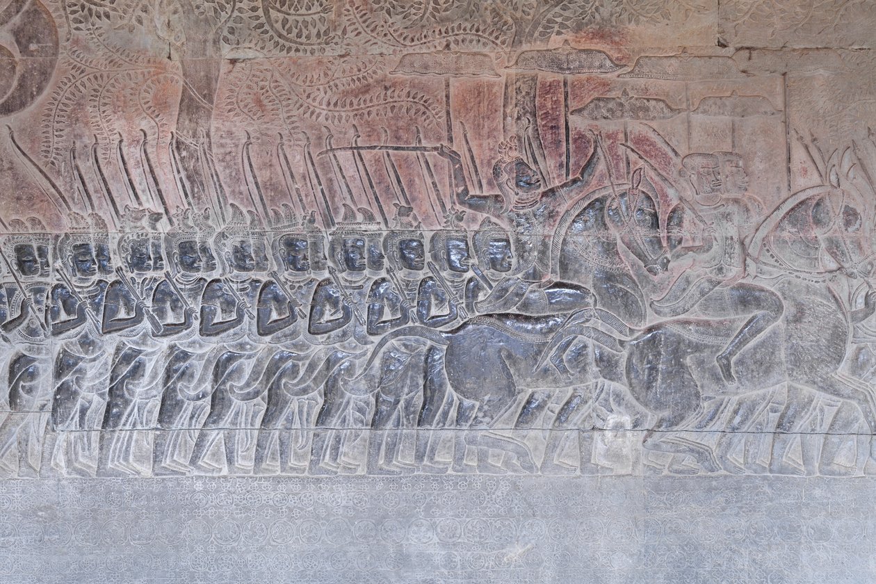 Bas-reliëfs in de zuidelijke galerij van Angkor Wat, Cambodja door Unbekannter Künstler
