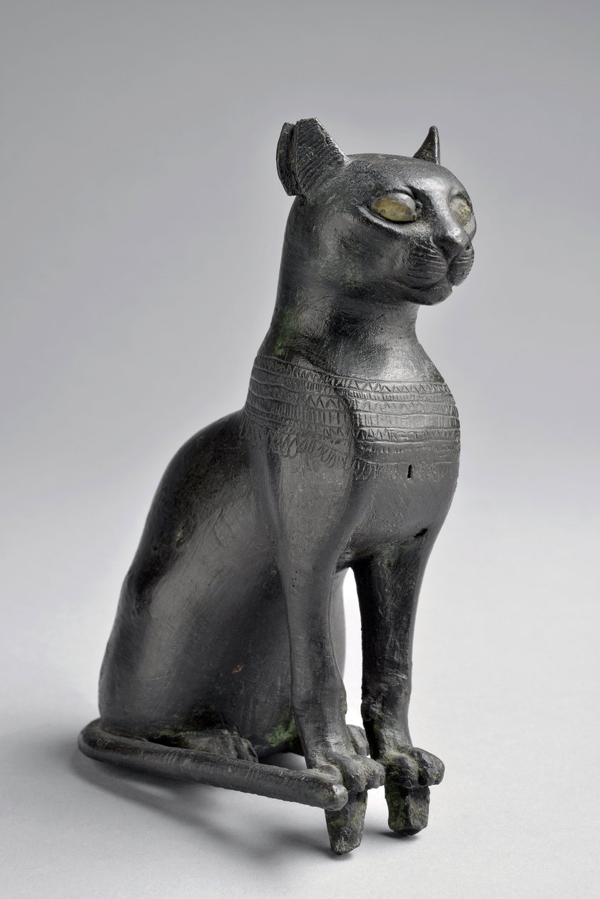 Bastet. Statuette bronzen mal (metaal). Lage Tijdperk (750-332 v.Chr.) Egypte door Unbekannter Künstler