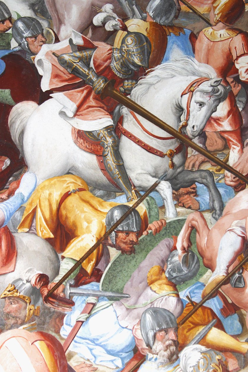 Slagveldscène, detail van de fresco