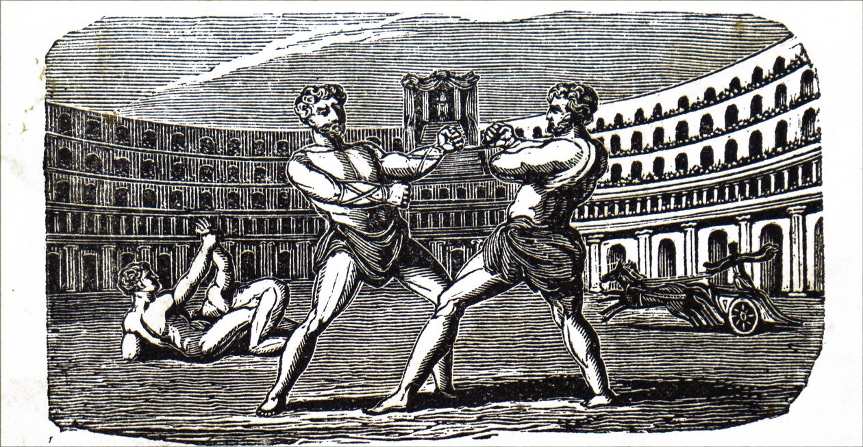 Boksers in het Colosseum in het oude Rome door Unbekannt