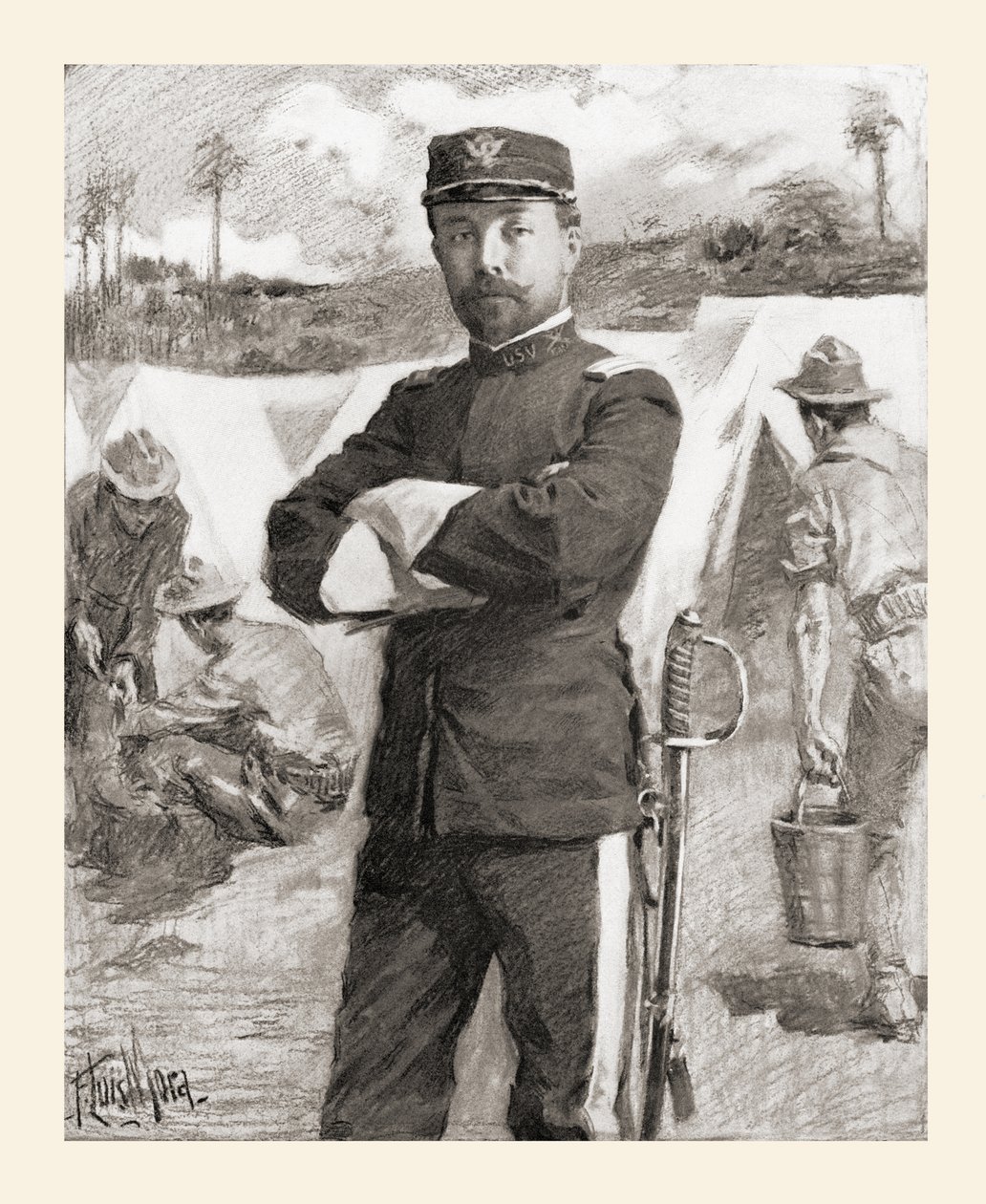Brigadegeneraal Frederick Funston van de 20e Kansas Volunteers net na zijn promotie voor moed Frederick N. Funston door Unbekannt
