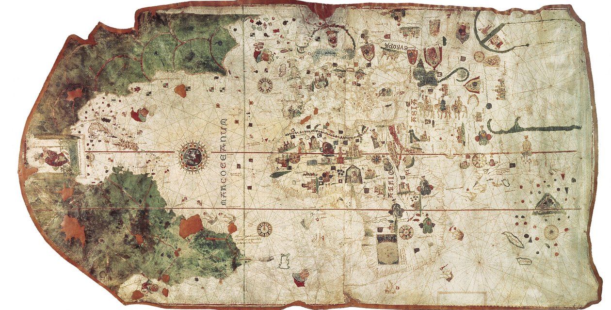 COSA, Juan de la (1460-1510). Cartograaf. Kaart door Juan de la Cosa (1500). SPANJE. MADRID (AUTONOME GEMEENSCHAP). Madrid. Marinemuseum door Unbekannter Künstler