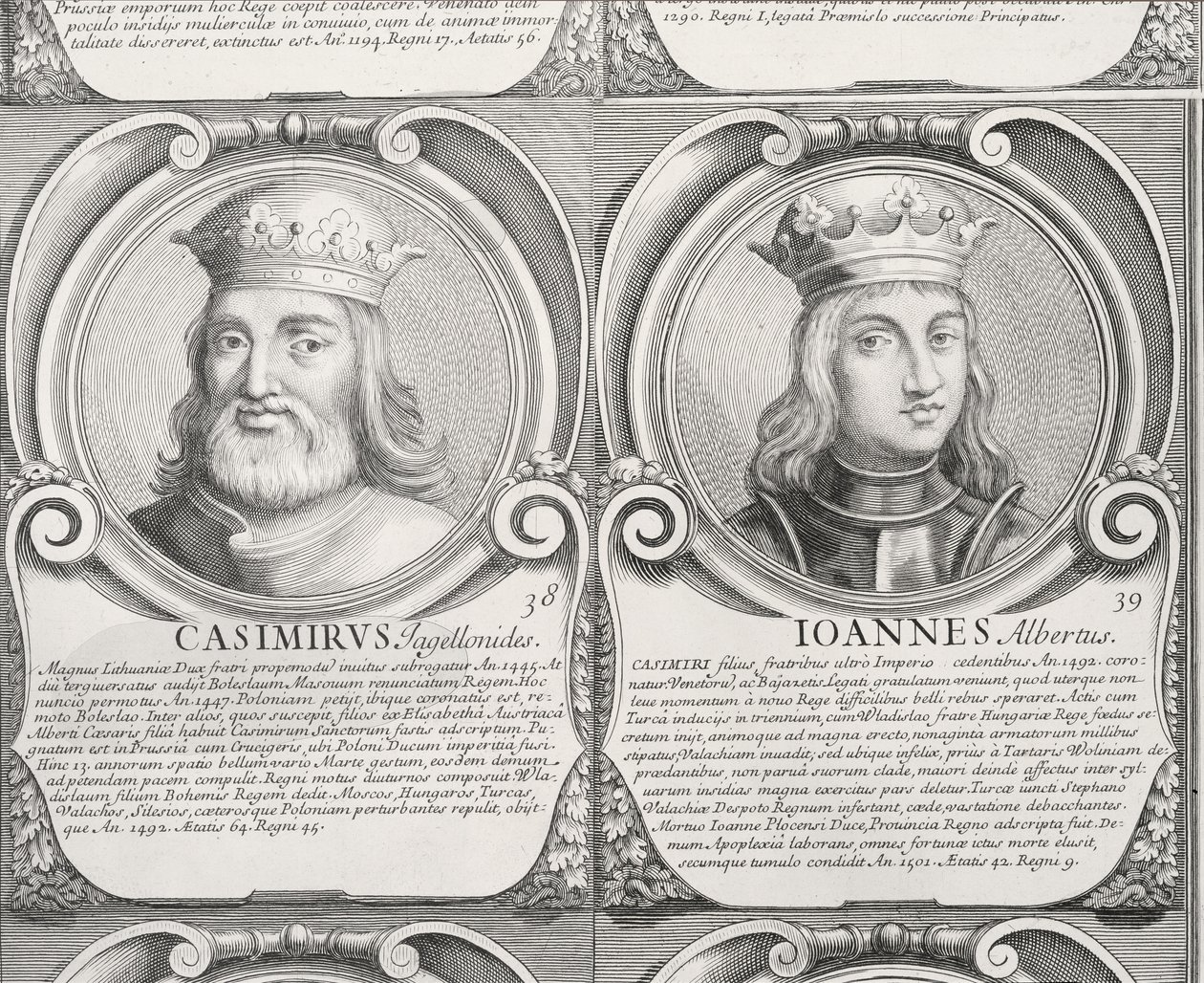 Casimir IV Jagiellon, en Jan I Olbracht, nr. 38 en 39 uit 
