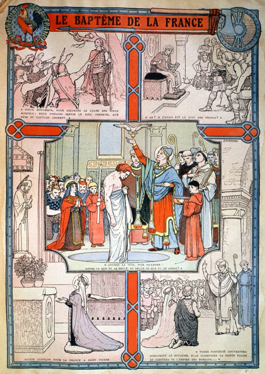 Doop van Clovis door Sint Remi in Reims, ca. 1930 door Unbekannter Künstler