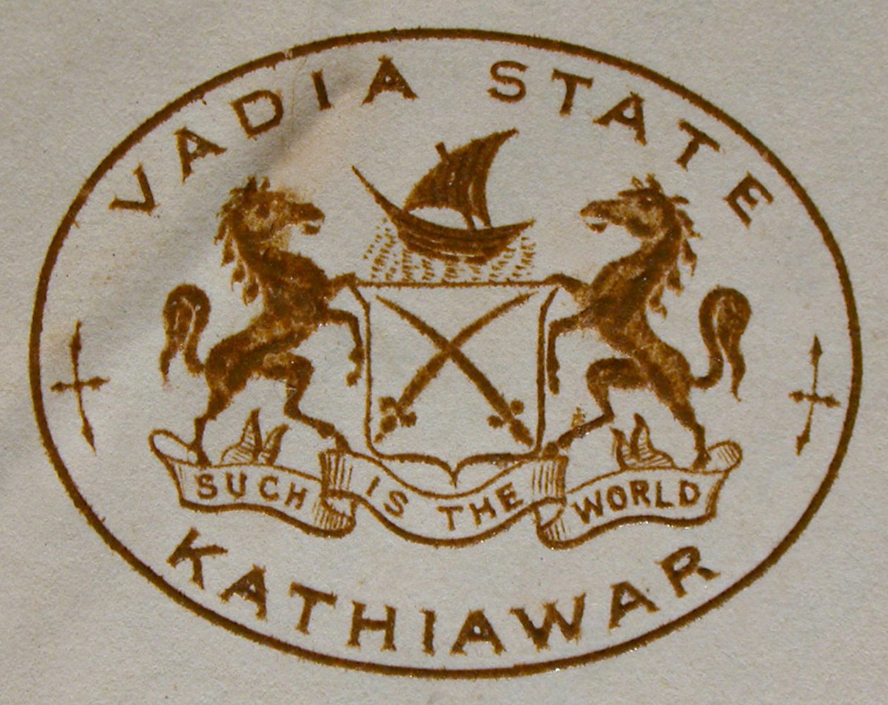 Wapen van Vadia Saurashtra, Gujarat, India, begin 20e eeuw door Unbekannter Künstler