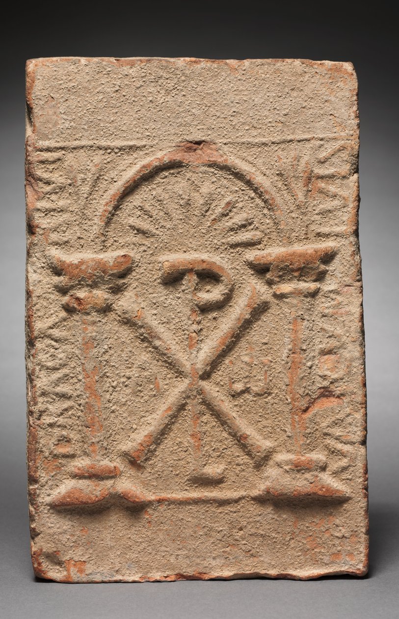 Columbarium Grafplaquette met het Monogram van Christus, 500-800 door Unbekannt