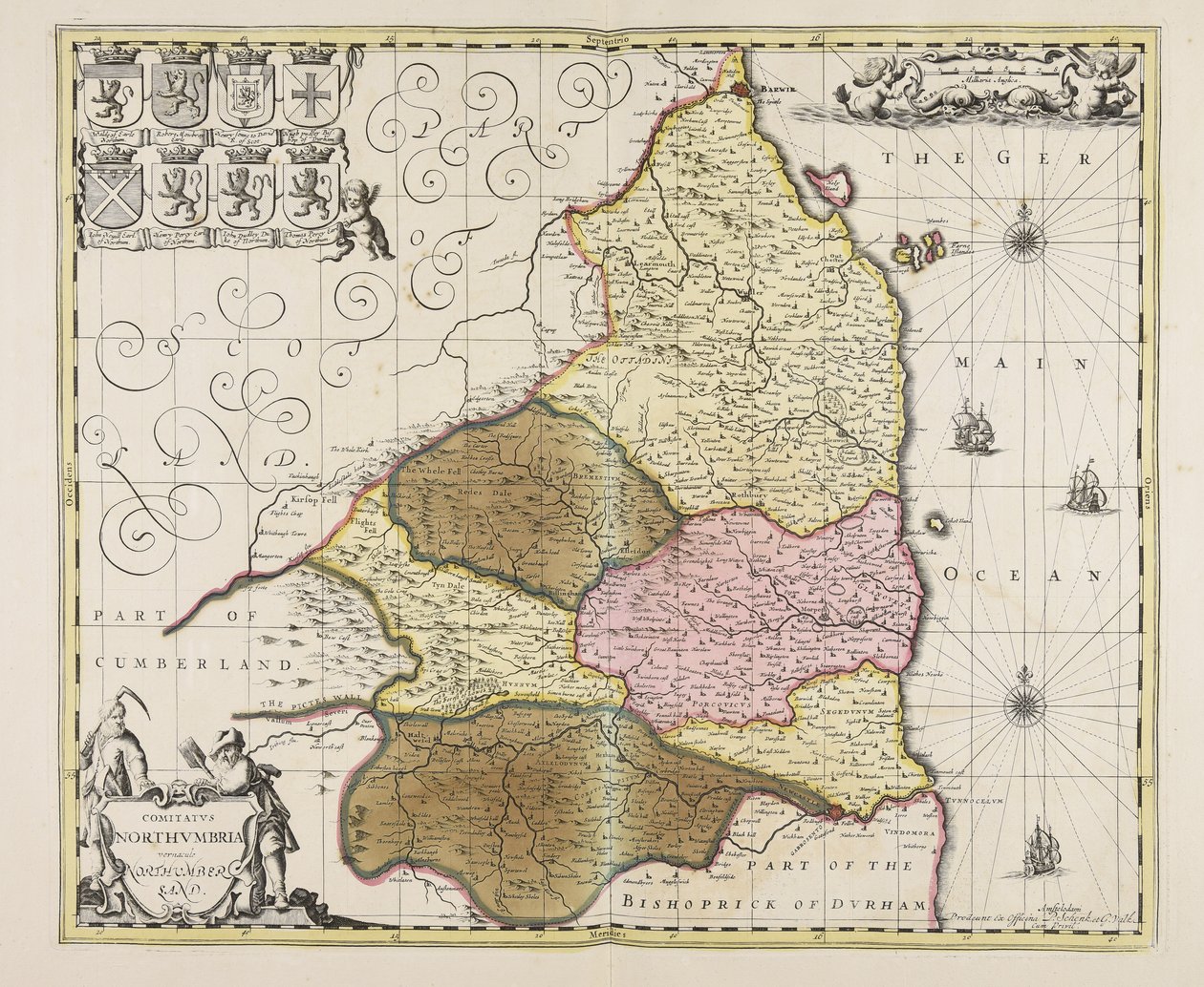 Comitatus Northumbria vernacule Northumberland door Unbekannter Künstler