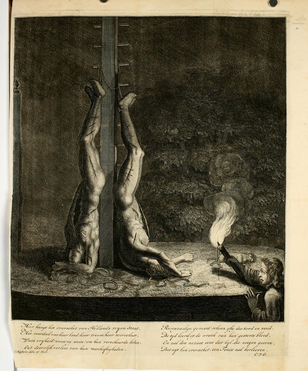 Cornelis Huyberts - Brothers De Witt on the Groene Zoodje in The Hague (night) endoodderdoorlugtig00hoev 0752 door Unbekannter Künstler