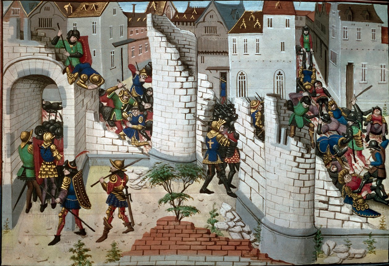 Kruistocht: de verovering van Jeruzalem. (detail) (miniatuur) door Unbekannter Künstler