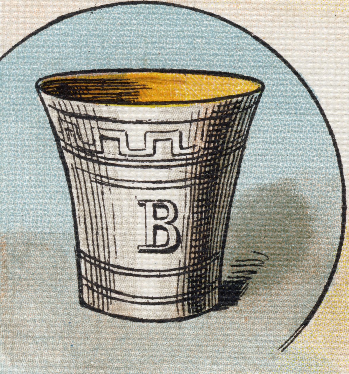 Beker. Gravure in "Alfabet van mijn kleine meisje". Bernardin-Bechet en Fils, boekhandel-uitgevers, Parijs, circa 1895. door Unbekannt