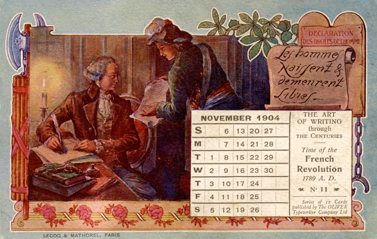 Verklaring van de rechten van de mens 1789 door Unbekannter Künstler