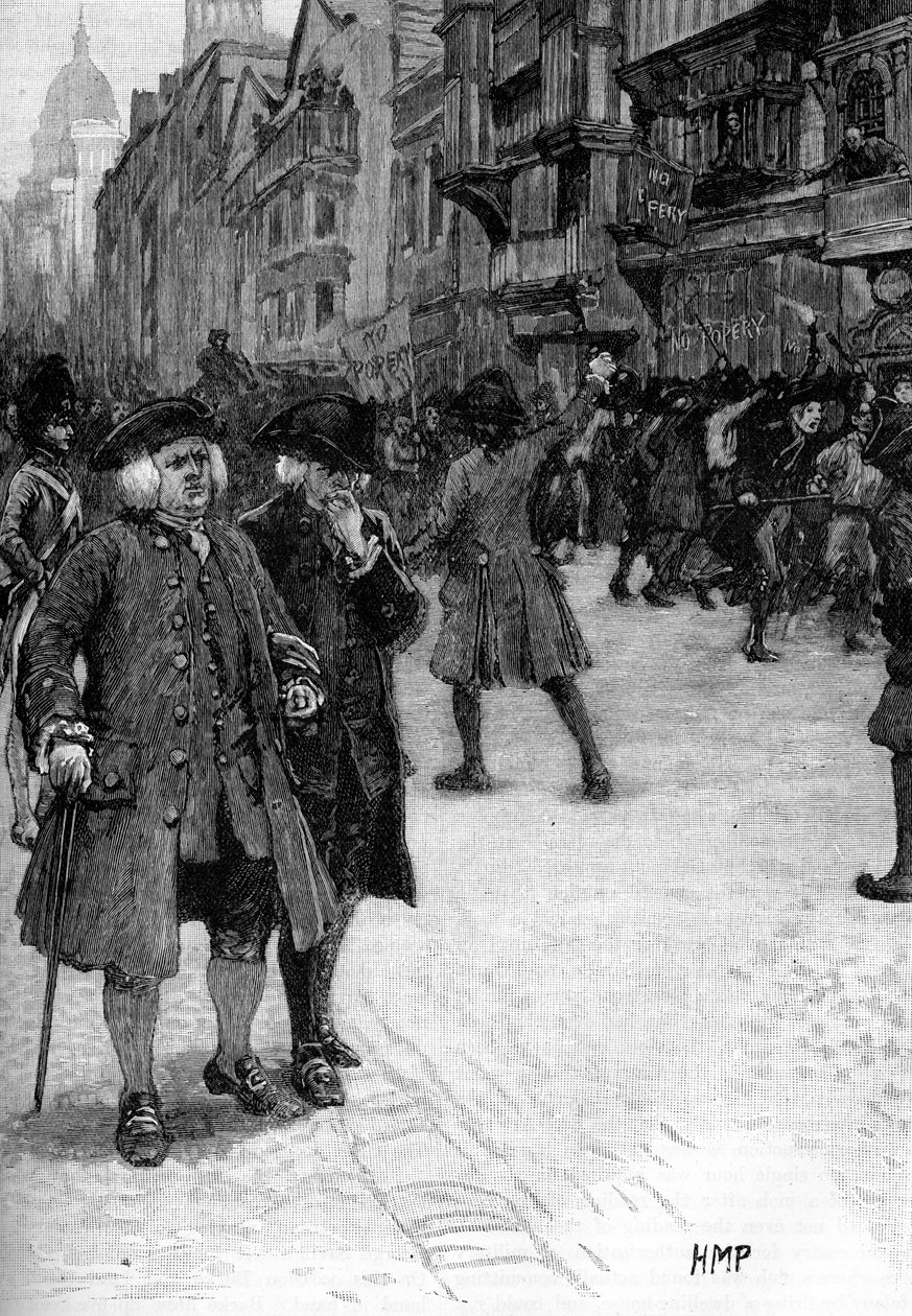 Dr Samuel Johnson bekijkt de Gordon Riots door Unbekannter Künstler