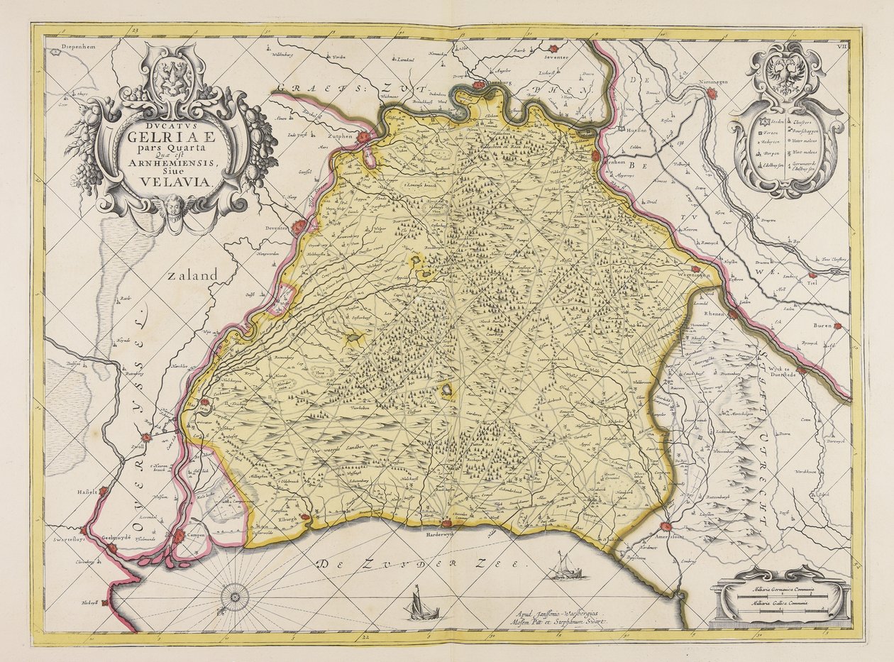 Ducatus Gelriae pars quarta quae est Arnhemiensis siue Velavia door Unbekannter Künstler