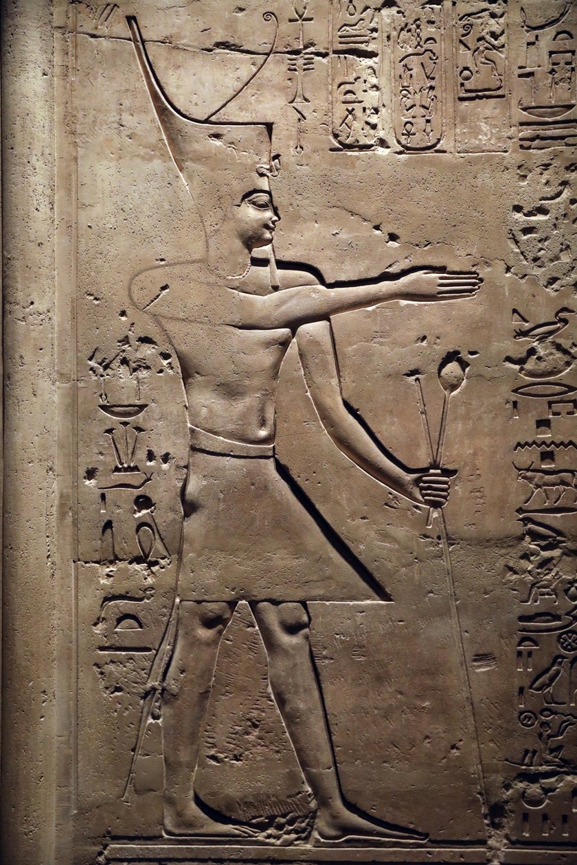 Egypte, Medamud, Montu tempeldeur (detail), 221-205 v.Chr. door Unbekannter Künstler