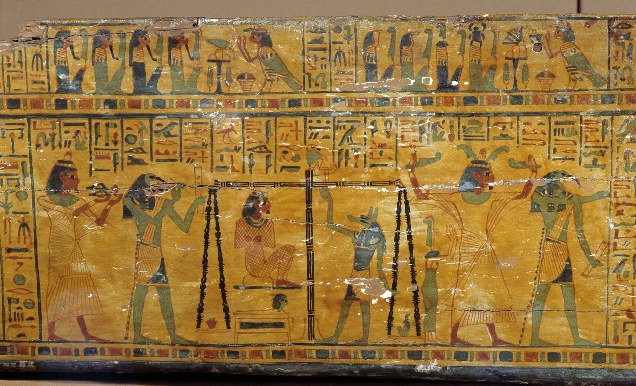 Egypte: detail van de sarcofaag van Khonsoure door Unbekannter Künstler