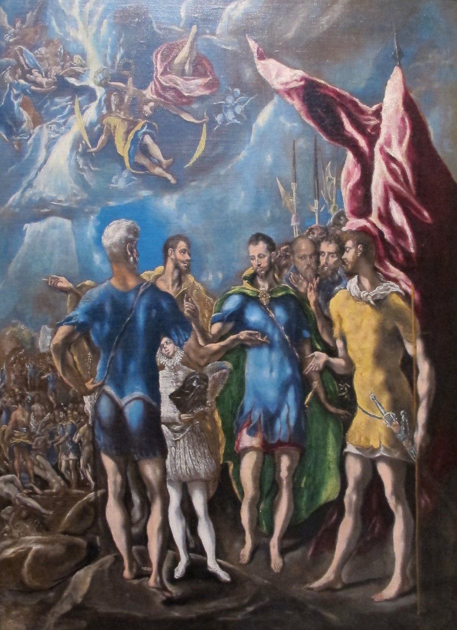 El Greco, Martelaarschap van de heilige Amurizio en het Thebaanse legioen, 01 (uitsnede) door Unbekannter Künstler