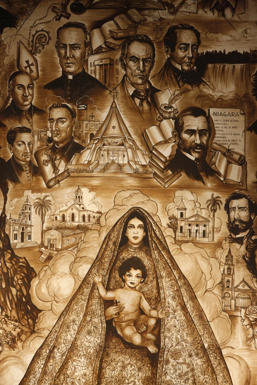 El mural de la Ermita, fresco in Ermita de la Caridad kerk, Miami, Verenigde Staten door Unbekannt
