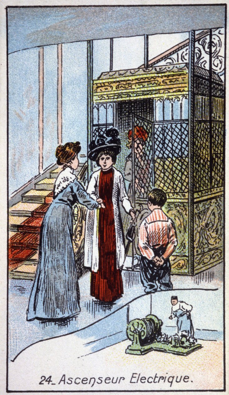 Elektrische lift, ca. 1910 door Unbekannter Künstler