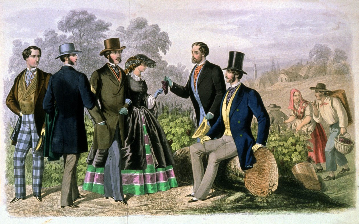 Elegante samenleving bij de druivenoogst, ca. 1860-1870 door Unbekannter Künstler